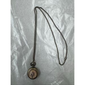 Native American Skelton Head Graphic Watch Necklace